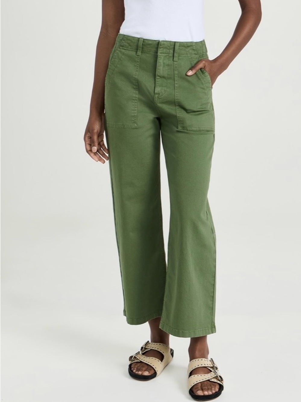 Pistola Sophia Pants Sz 27 Basil Utility Workwear Quiet Luxury Ankle Length